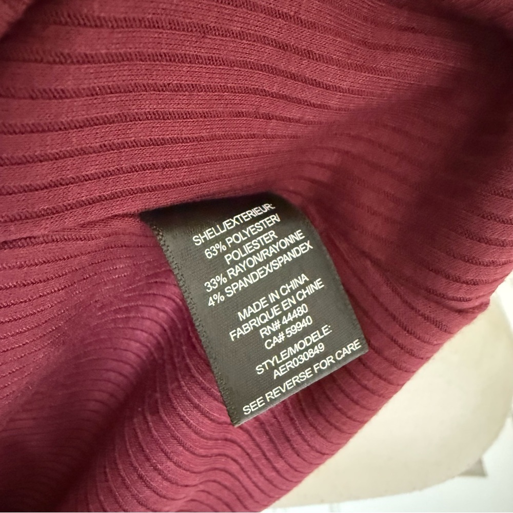 NWT AFRM x Nordstrom Maroon Bodysuit Off-the-shoulder Ribbed Small & Medium - Picture 12 of 16